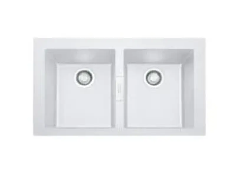 Franke Sirius 2 S2D 620 kunststof dubbele spoelbak wit opbouw 143.0634.553