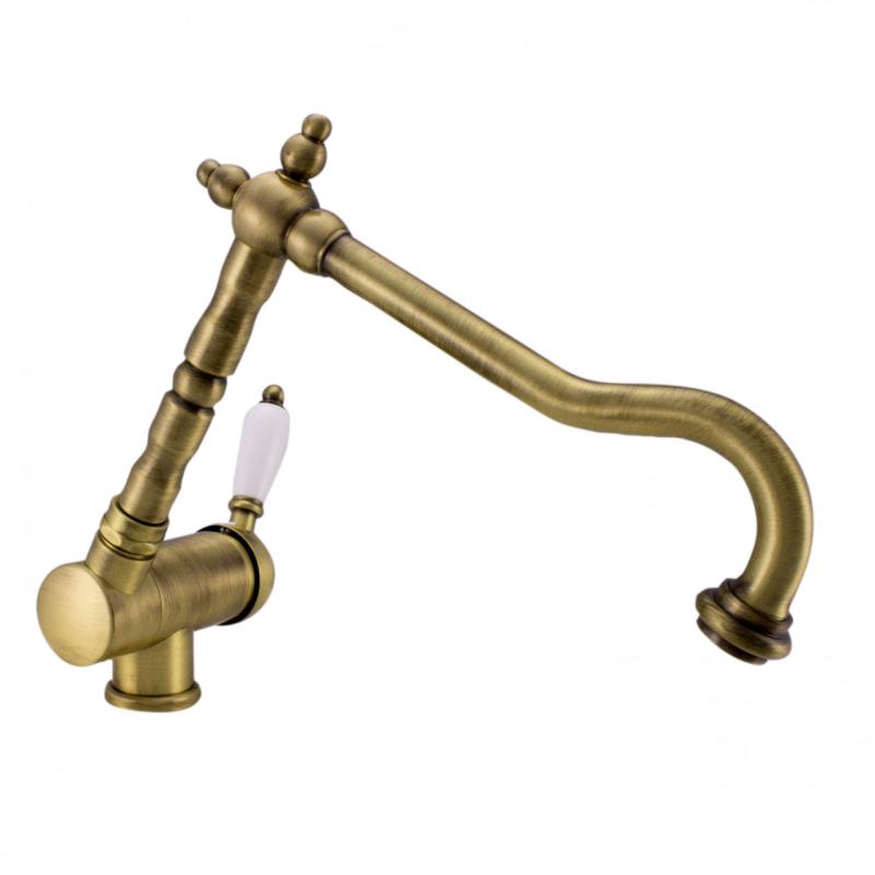 PB Vintage Nostalgische keukenkraan vensterkraan neerklapbaar Brons 1208953756