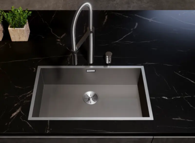 Blanco Zerox rvs spoelbak gun metal 50x40cm vlakinbouw 526245