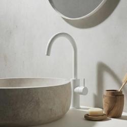 Waterevolution Flow wastafelkraan hoog model mat wit T1121FUBR