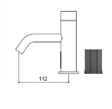 Waterevolution Flow elektronische wastafelkraan infrarood op batterijen Gun Metal 1208953936