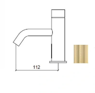 Waterevolution Flow elektronische wastafelkraan infrarood op 230volt Light Gold 1208953949