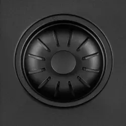 Lorreine zwarte Quartz 34BQ-FU spoelbak 34x40cm onderbouw vlakbouw  zwart met zwarte korfplug 1208953999