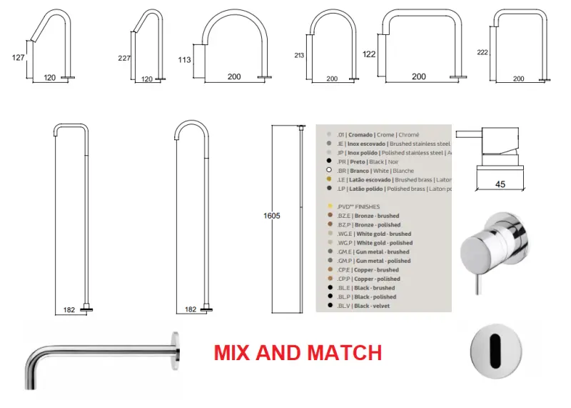 Waterevolution Flow 2-gats wastafelkraan zwart met lage U 113mm uitloop T1121UPR