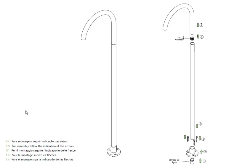 Waterevolution Flow vrijstaande wastafelkraan uitloop PVD Gun Metal T1677GME