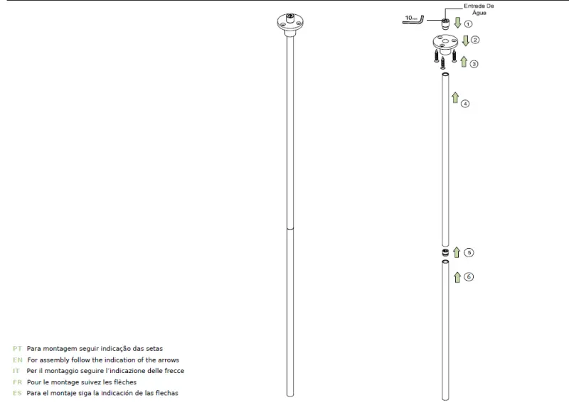 Waterevolution Flow plafond wastafelkraan uitloop PVD gun metal T1678GME