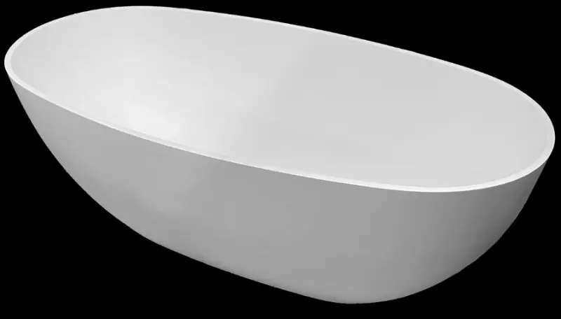 Solid-S Oval kleine vrijstaand ligbad 155x75 mat wit solid surface wit 1208954246