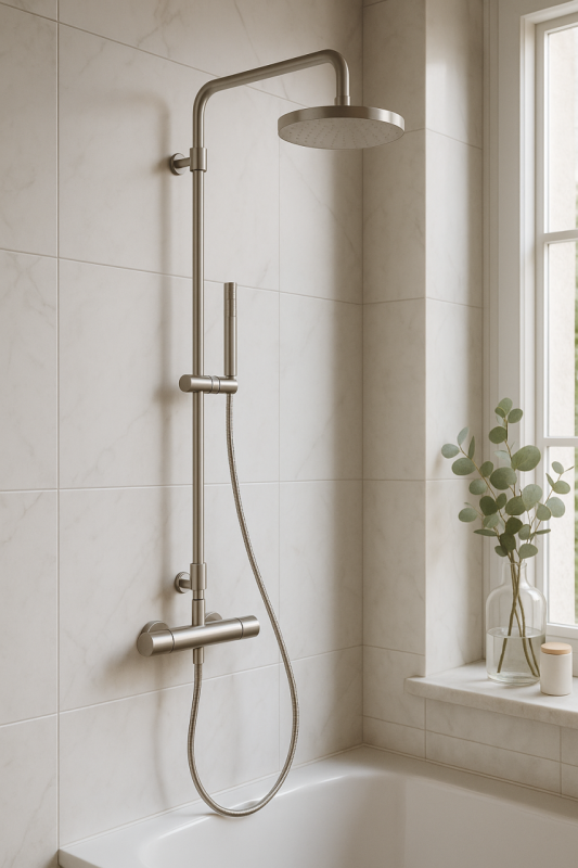 Waterevolution Flow douchecombinatie met thermostaat en regendouche volledig RVS T141TIE