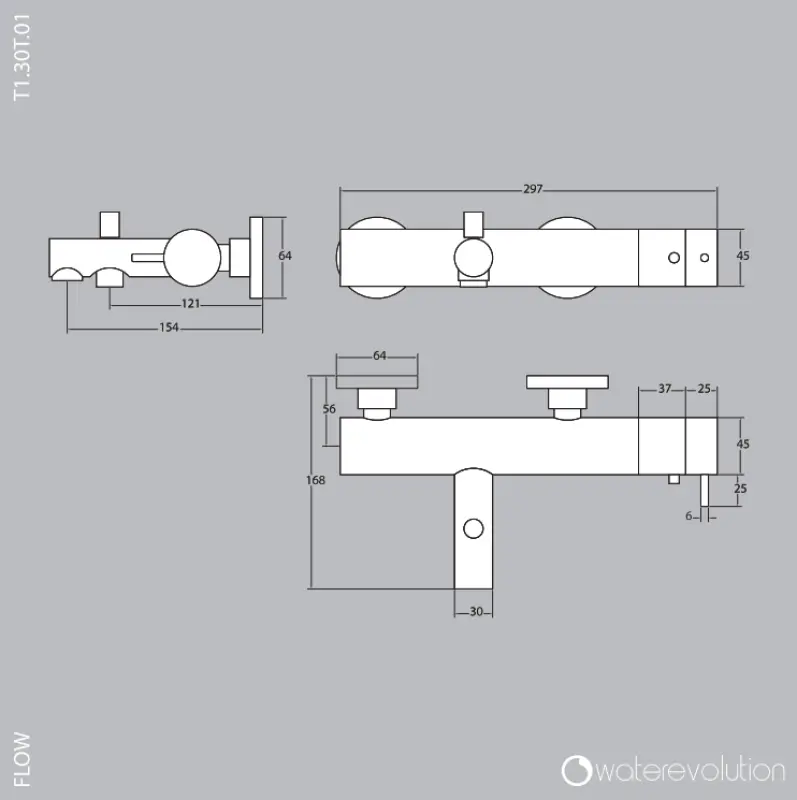 Waterevolution Flow badthermostaat met handdoucheset PVD Geborsteld Koper T130TCPE