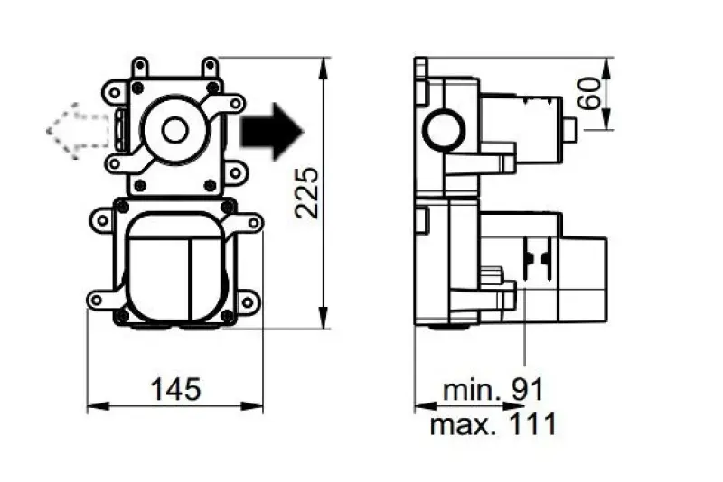 SB 316 AESTHETICS Round Inbouw thermostaatkraan met 1 uitgang / stopkraan volledig RVS 1208954889