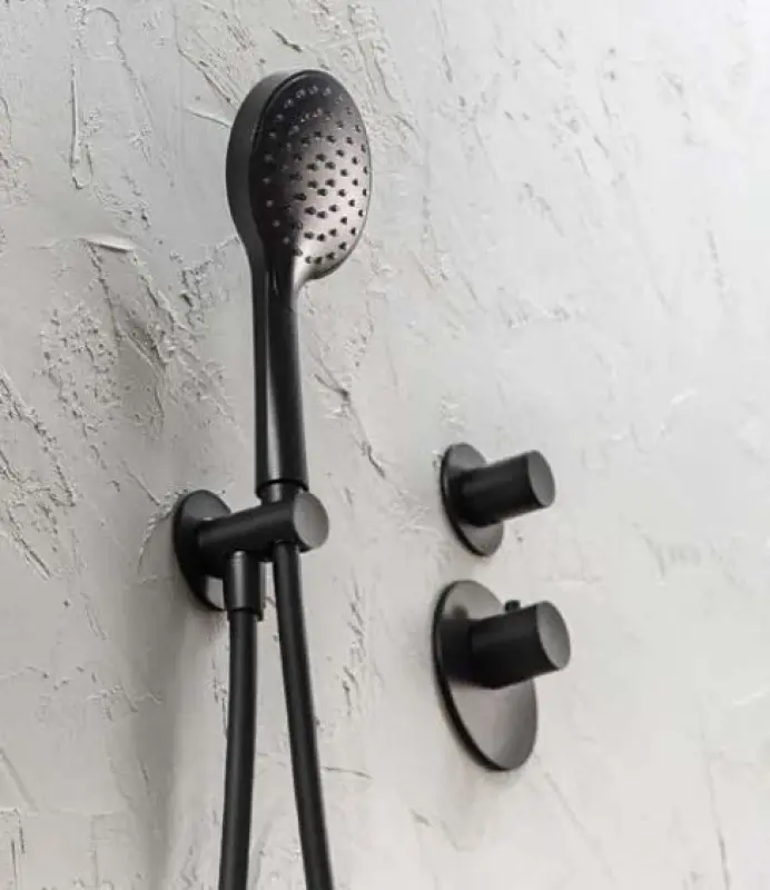 SB AESTHETICS Round Inbouw thermostaatkraan met 2 uitgangen / stop-omstelkraan mat zwart 1208954916