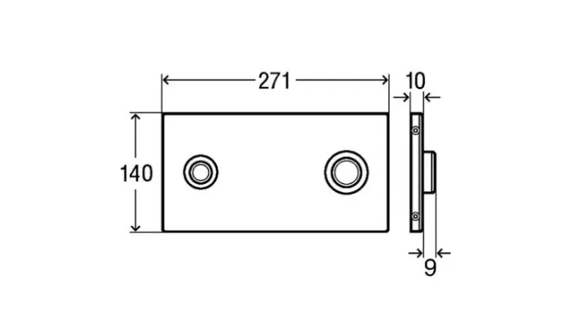 OUTLET viega bedieningspaneel front/planchet rvs geborsteld/glans 8327.1