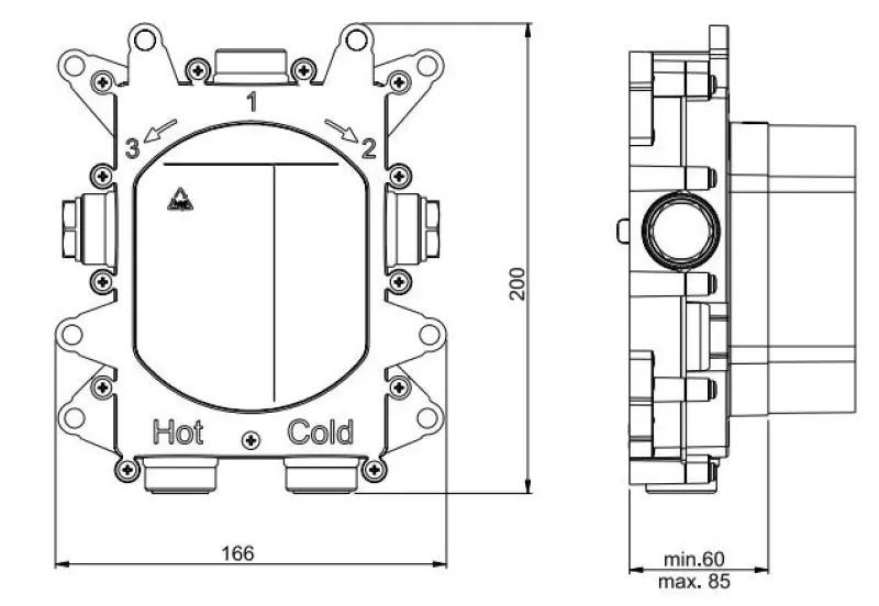 SB Universale Round on Square Inbouw thermostaatkraan met 2 uitgangen PVD koper 1208955159
