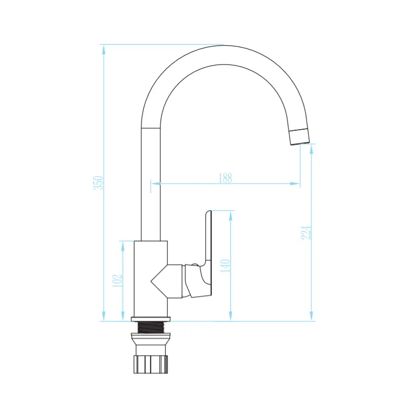 Aquadesign Nice eenhendel keukenmengkraan chroom