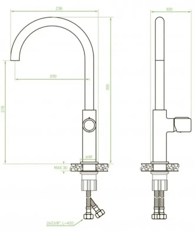 Aquadesign Industrial Round keukenmengkraan chroom