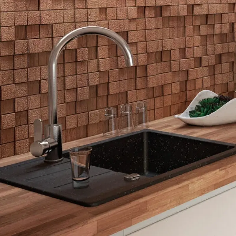 Aquadesign Caen Round keukenmengkraan RVS