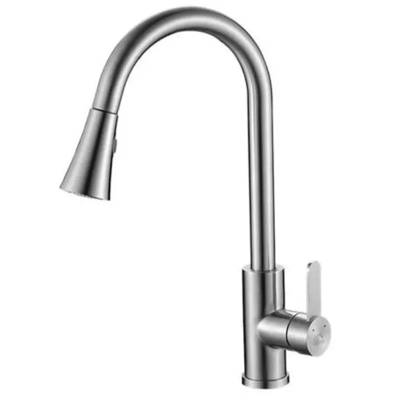 Aquadesign Caen Round keukenmengkraan RVS met uittrekbare kraanuitloop