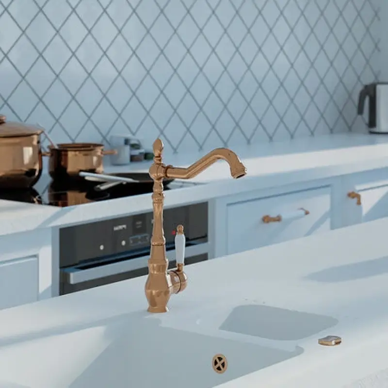 Aquadesign Marseille klassieke keukenmengkraan koper