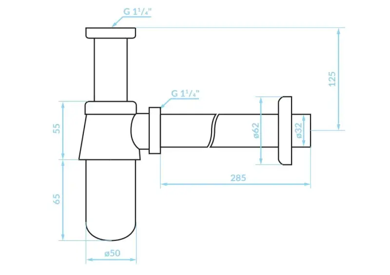 Aquadesign Design Sifon metaal chroom