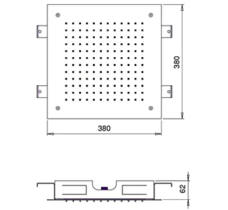 SB Square 316 Regendouche inbouw 38x38cm PVD goud 1208955328