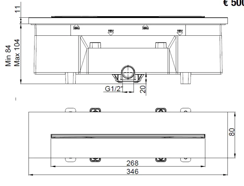 SB 316 Waterval bad uitloop inbouw volledig RVS 1208955339