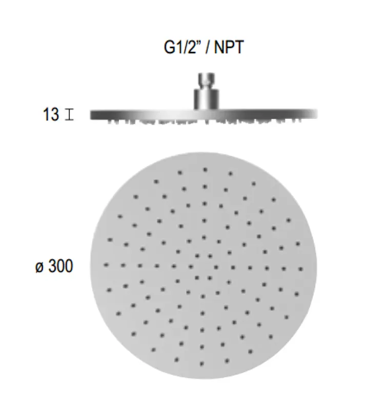 SB Round 316 Regendouche hoofddouche 30cm PVD gun metal 1208955346
