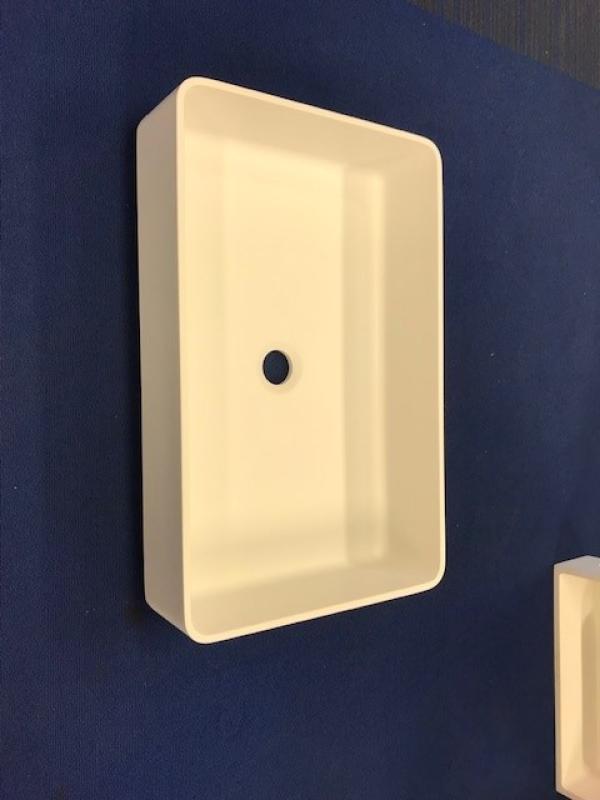 OUTLET Solid-S Top opbouwwastafel rechthoek mat wit 595x395x145mm