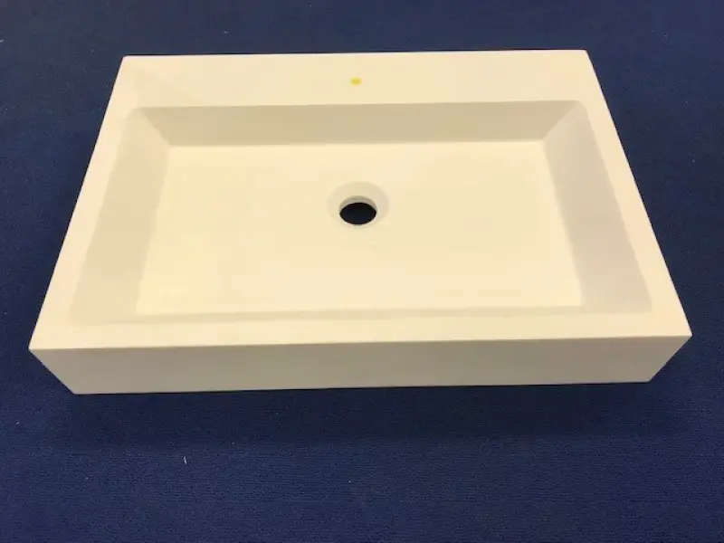 OUTLET Solid-S Top opbouwwastafel rechthoek mat wit 60x42x10cm