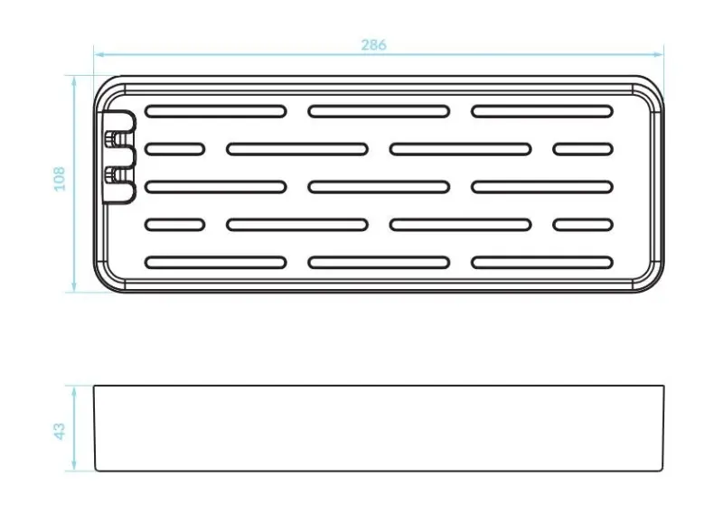 Aquadesign Shower vrijhangende douchekorf doucherekje of douchebakje mat wit 29x10cm