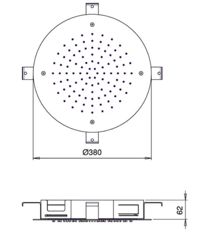 SB Round Chromotherapy Regendouche inbouw Mat Zwart 1208955469