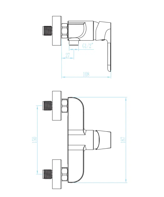 Aquadesign Tours douchemengkraan opbouw mat wit