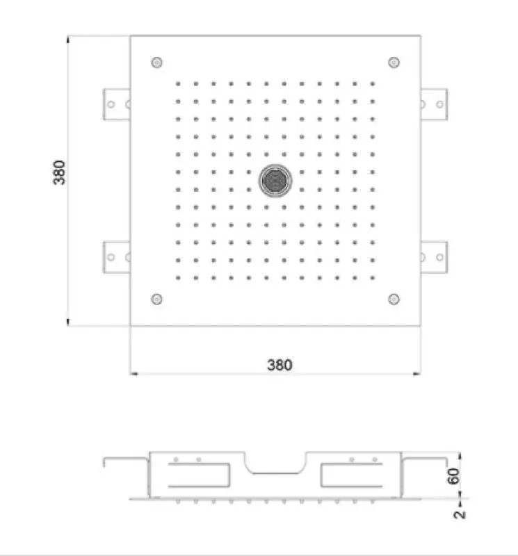 SB inbouw Regendouche plafond met icicle straat 38x38cm PVD Gun Metal 1208955659