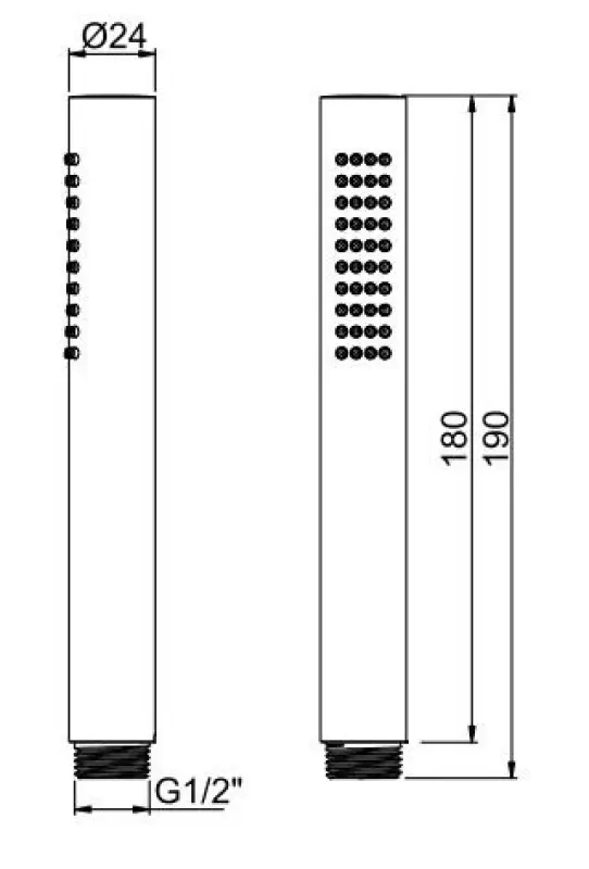 SB Rubinetterie Universale staafhanddouche messing mat zwart 1 straalsoort 1208955826