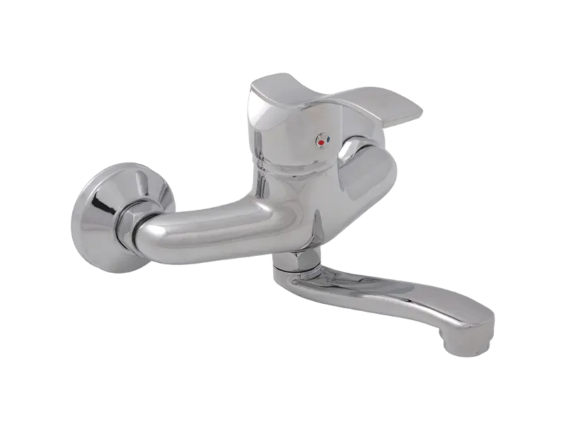 Aquadesign Sens eenhendel keuken muurkraan uitloop 150 mm chroom