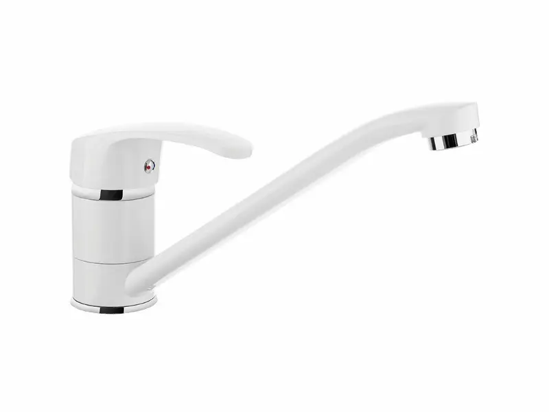 Aquadesign Belfort eenhendel keukenmengkraan glanzend wit