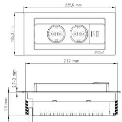 EVOline BackFlip contactdoos beton look met usb lader - met Penaarde