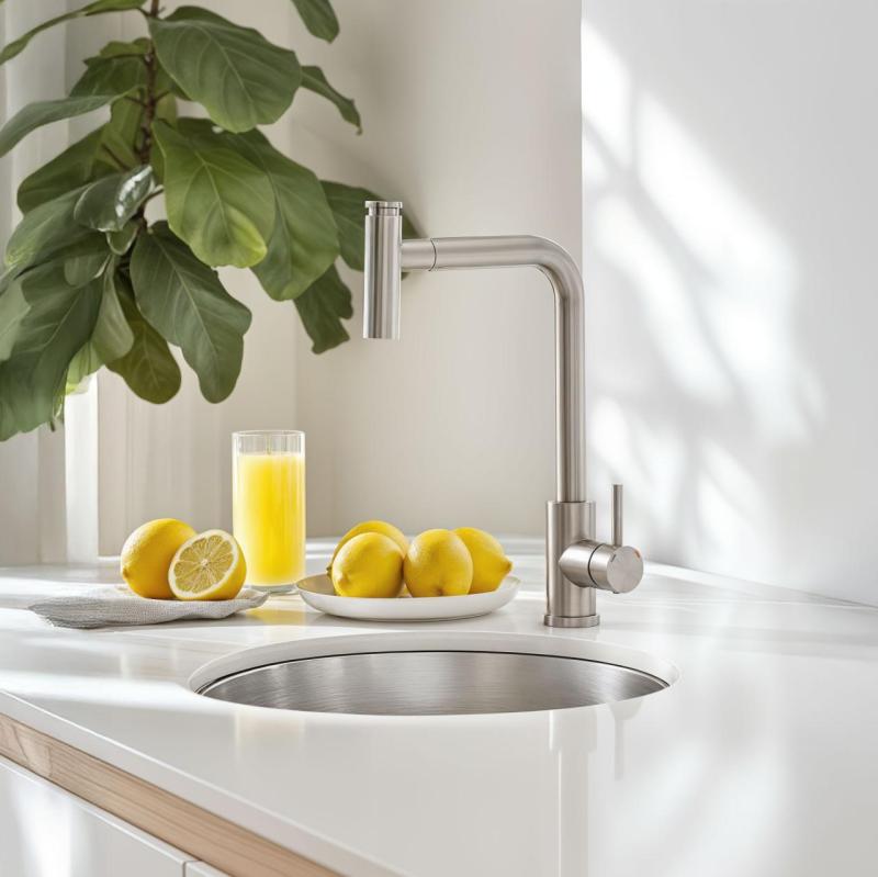 Quadri Cardiff keukenmengkraan met uittrekbare douche met 2 straalsoorten RVS 1208955914