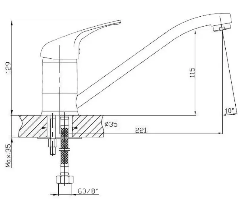 Aquadesign Dijon lage eenhendel keuken mengkraan chroom 1208955955