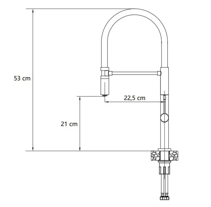 Quadri Brighton keukenmengkraan gun metal met flexibele uitloop zwart 1208956104