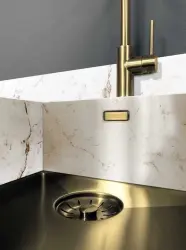 Lorreine 42WT-Copper worktop rvs spoelbak koper 42x42cm voor inbouw in keramiek of natuursteen