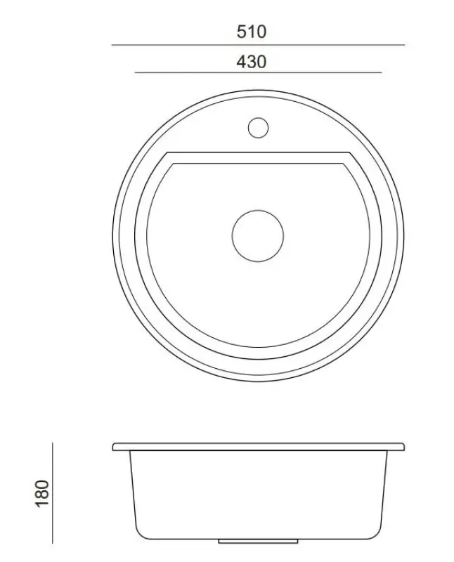 Quadri Norwich Beige Zand Granieten Ronde Spoelbak 51 cm Opbouw - 1208956317