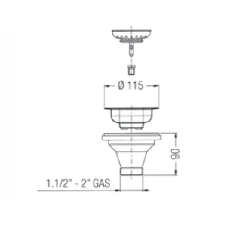 PB klassieke bronzen afvoerset voor een keuken spoelbak en korfplug brons afsluitbaar 1208956475