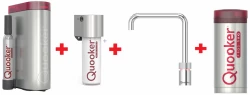 Quooker Nordic Square RVS PRO3 & CUBE Kokend, gefilterd, koud, bruisend water 3NSRVS+CUBE