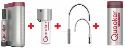 Quooker Nordic Round Twintaps Chroom PRO3 & CUBE Warm, koud, kokend, gefilterd, koud, bruisend water 3NRCHRTT+CUBE