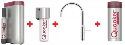 Quooker Fusion Round Chroom PRO3 & CUBE Warm, koud, kokend, gefilterd, koud, bruisend water 3FRCHR+CUBE