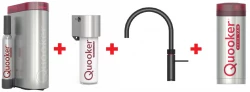 Quooker Fusion Round Zwart PRO3 & CUBE Warm, koud, kokend, gefilterd, koud, bruisend water 3FRBLK+CUBE