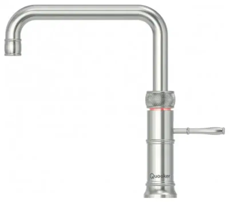 Quooker Classic Fusion Square RVS COMBI & CUBE Warm, koud, kokend, gefilterd, koud, bruisend water 22CFSRVS+CUBE