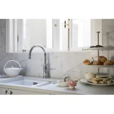 Quooker Classic Fusion Round Chroom COMBI & CUBE Warm, koud, kokend, gefilterd, koud, bruisend water 22CFRCHR+CUBE