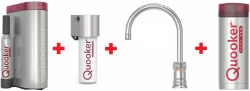 Quooker Classic Nordic Round RVS PRO3 & CUBE Kokend, gefilterd, koud, bruisend water 3CNRRVS+CUBE