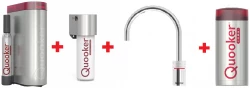 Quooker Nordic Round Chroom COMBI & CUBE Kokend, gefilterd, koud, bruisend water 22NRCHR+CUBE